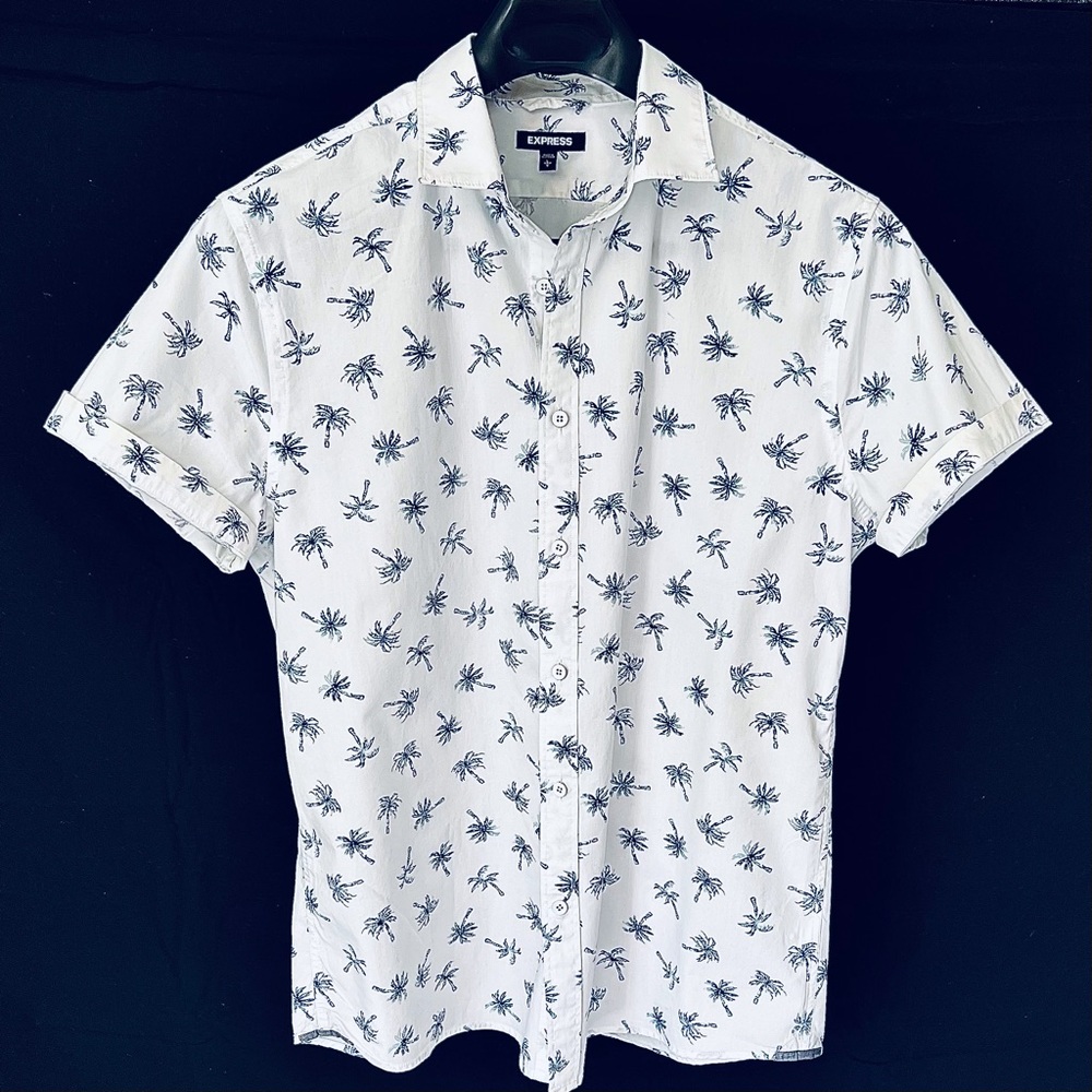 EXPRESS 100% Cotton Hawaiian Mens short sleeve shirt L